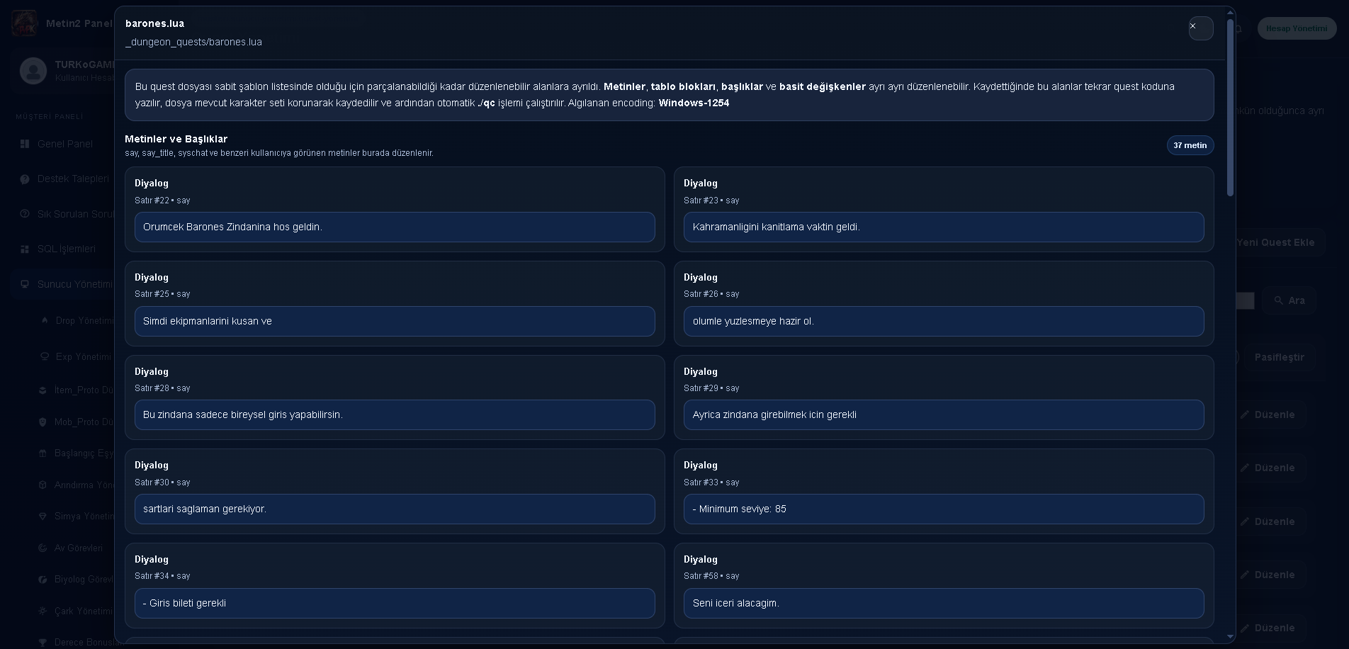 Pvp Sunucusu metin2 oyun kontrol panelleri